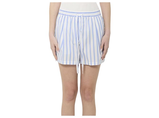 Dolce & Gabbana Striped poplin shorts Light blue