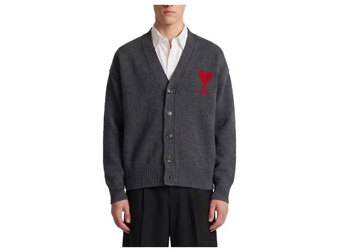 Ami Paris Ami de Coeur cardigan Grey