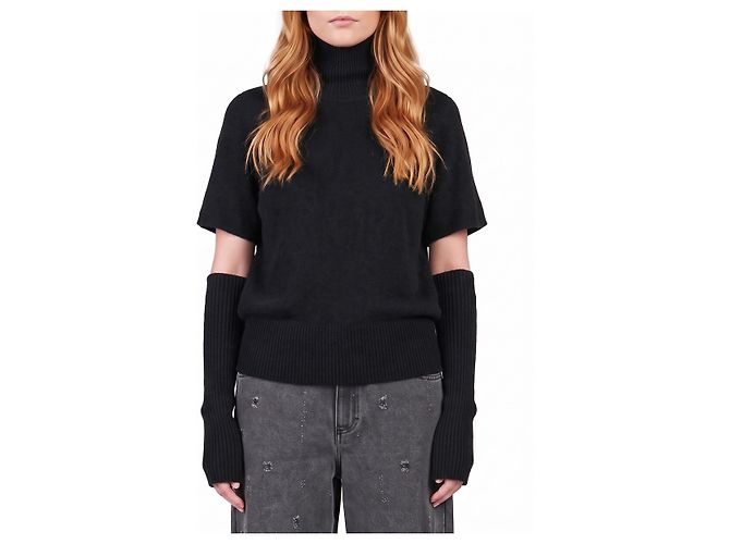 Federica Tosi Strickpullover Schwarz Wolle und Kaschmir