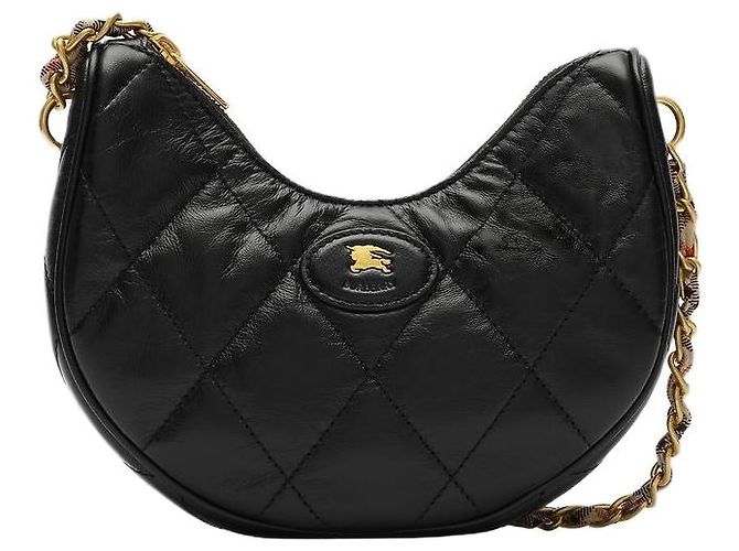 Burberry Gesteppte Lammledertasche mit Kette in Schwarz