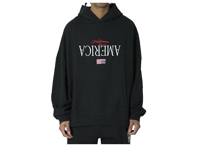 Willy Chavarria Welcome to America Hoodie Schwarz