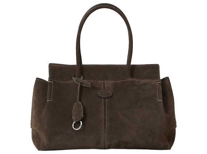 Tod's Saco de compras em couro de camurça Marrom