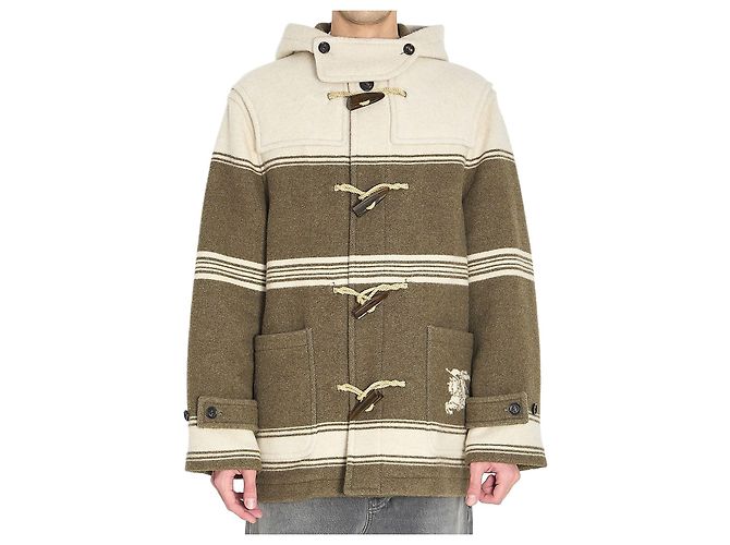Abrigo Burberry Montgomery Harrogate Beige Lana Algodón