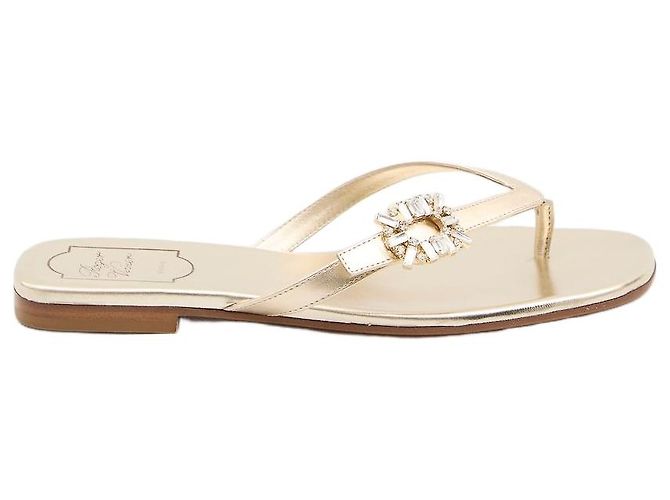 Roger Vivier Sandales slider à cristaux Doré
