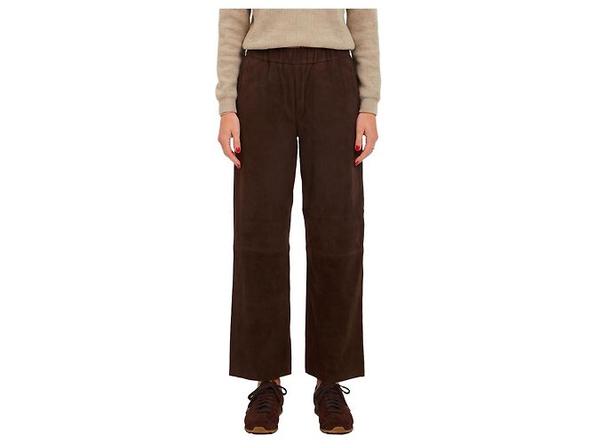 Pariente Pantalon Sara en daim marron