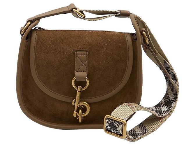 Burberry Borsa messenger mini B Clip Marrone