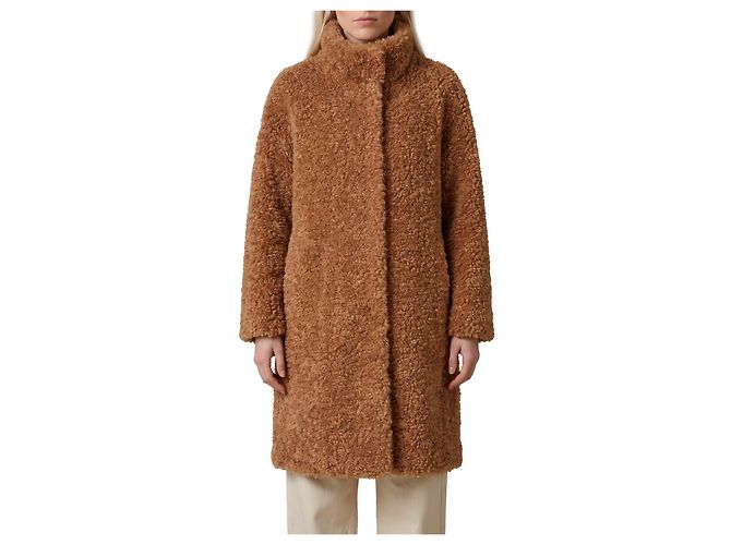 Herno cappotto wrap teddy beige