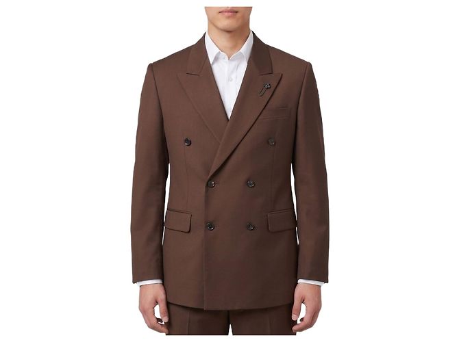 Lardini Brown Feeling double-breasted jacket