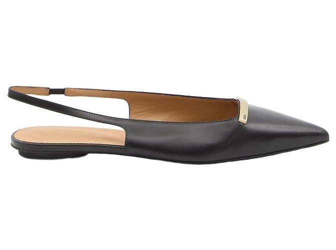 Tod's Leather slingback ballerinas Black