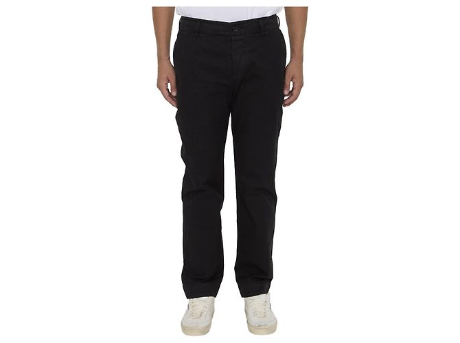James Perse Hose aus schwarzem Baumwollcanvas