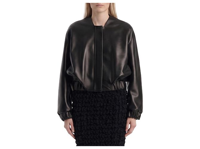 Khaite Cordan leather bomber jacket black