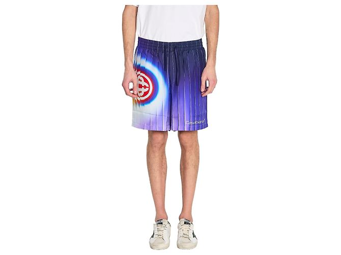 Pantaloncini Casablanca Shockweave in seta blu