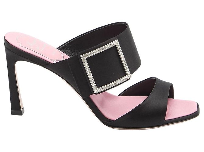 Roger Vivier Trompette satin mules Black
