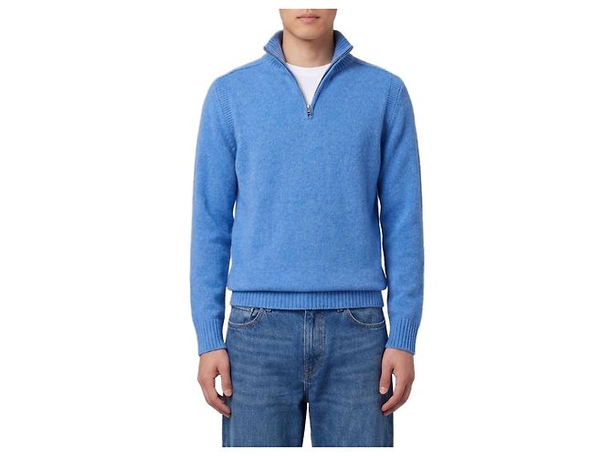 Guest in Residence Dolcevita con mezza zip blu di Delft Blu chiaro