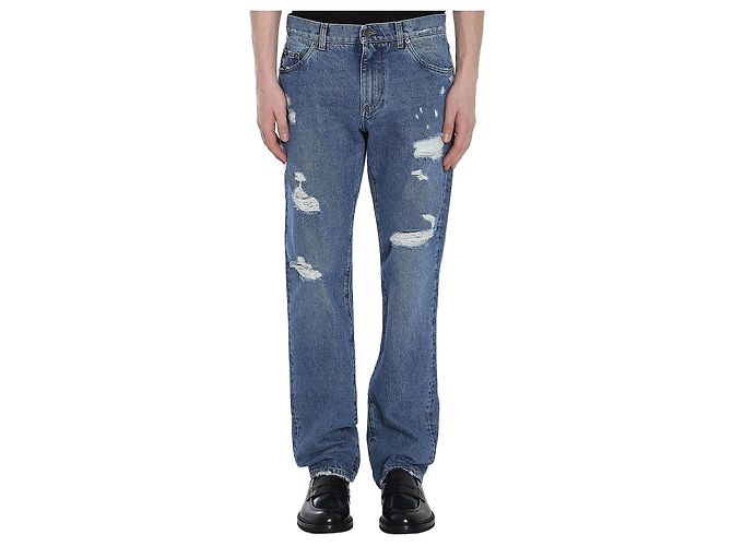 Jeans Dolce & Gabbana in denim di cotone azzurro chiaro Blu chiaro