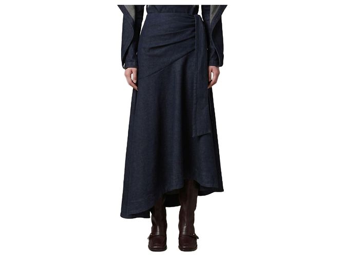 Zimmermann Falda maxi de denim con drapeado Azul