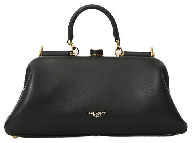 Dolce & Gabbana Borsa a tracolla in pelle di agnello nera Nero