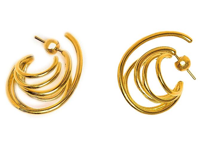 Panconesi Orbit Ohrringe vergoldetes Messing Golden