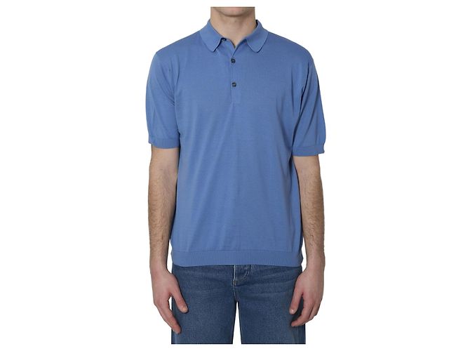 Polo John Smedley Adrian in cotone azzurro Blu chiaro