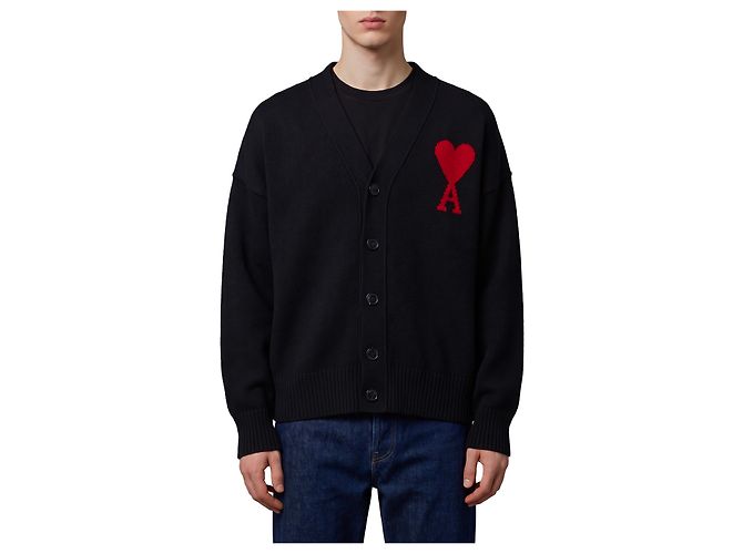Ami Paris Ami de Coeur Cardigan Schwarz