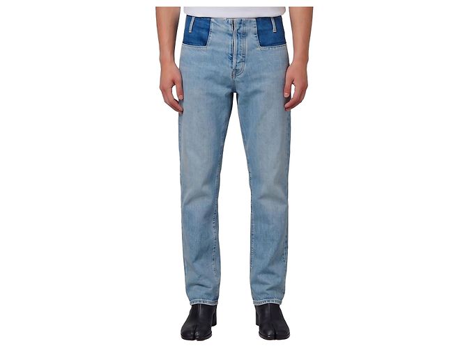 Maison Martin Margiela Jeans Patchwork Blu Gamba Dritta