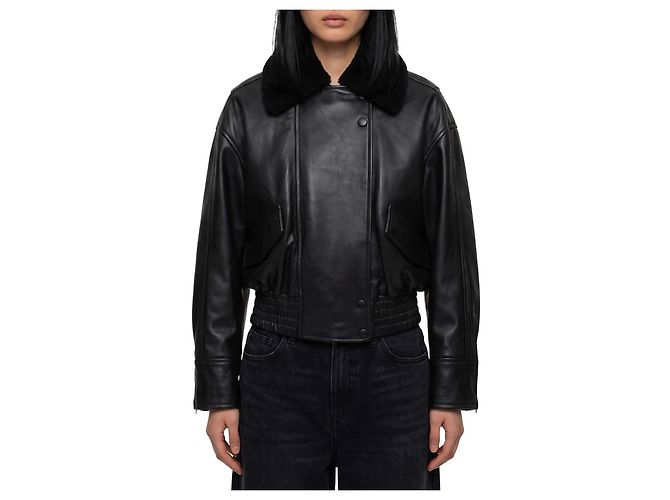 Ivy Oak Giacca bomber IOLaila Lane in pelle nera
