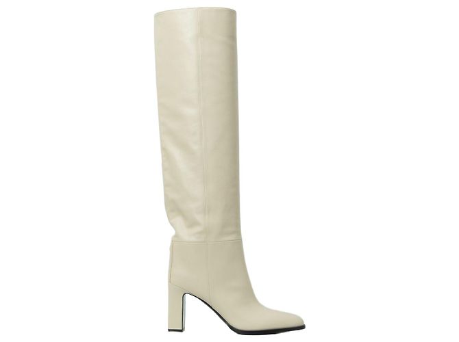 Jimmy Choo Caly Over The Knee 85 Stiefel Weiß