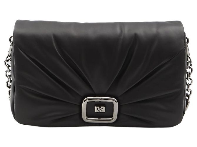 Borsa Roger Vivier Viv' Choc Large in pelle nera Nero