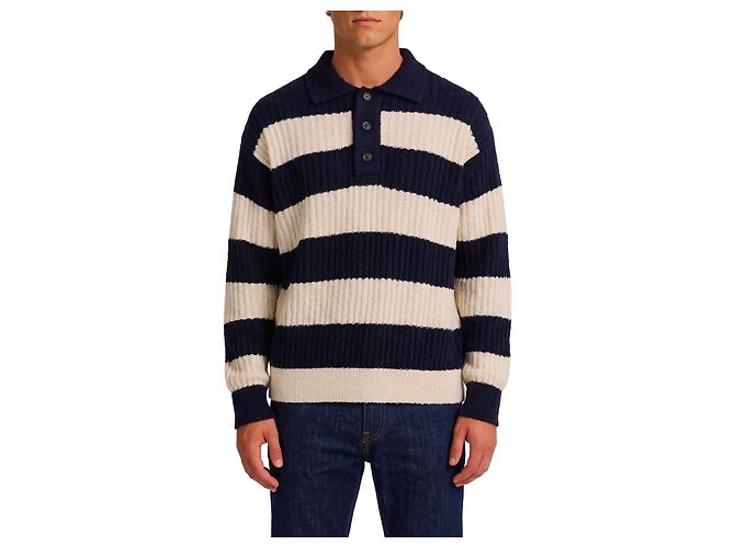 Roberto Collina Geripptes Marinière- Polo