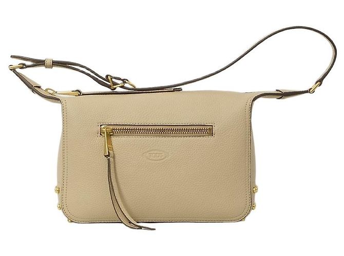 Tod's Mini mala de couro Metal Dots Bege