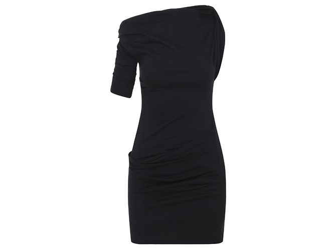 Mini vestido drapeado Jacquemus preto de seda e algodão