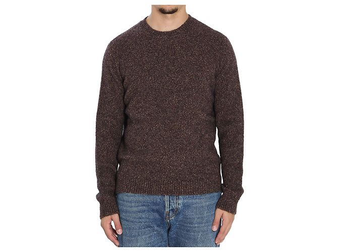 Roberto Collina Pull-over en maille col ras-du-cou Bordeaux