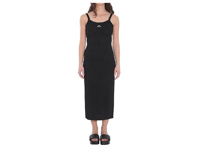 Alexander Wang Slip-Kleid mit 3D-Logo Schwarz