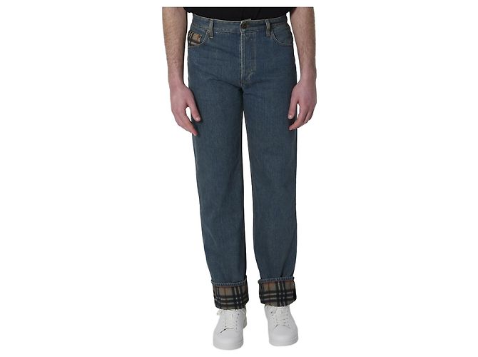 Jeans Burberry Dexter in denim di cotone blu