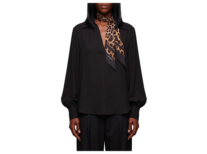 Sutton New York Blusa in double georgette nera