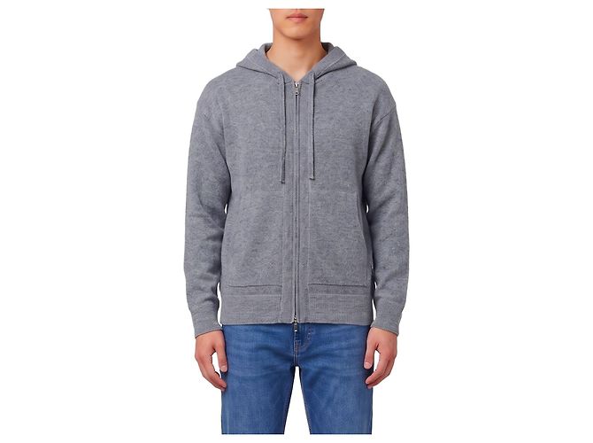 Roberto Collina Sudadera de lana merino con cremallera en gris
