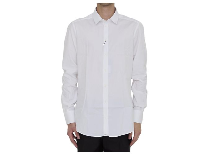Dolce & Gabbana camicia Tuxedo Fit Gold bianca cotone Bianco