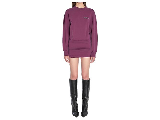 Attico Vestido mini em borgonha Roxo