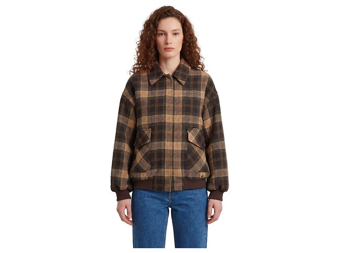 Sutton New York Check Bomber Jacket Brown