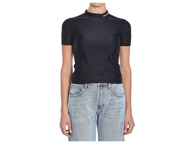 Alexander Wang T-shirt rash guard con logo Nero