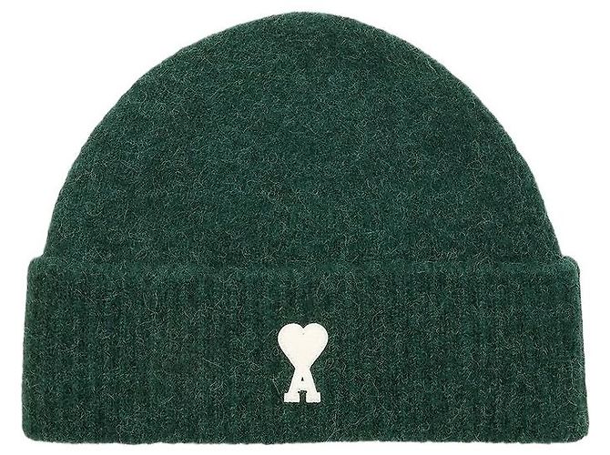 Ami Paris Gorro Ami de Coeur de alpaca verde