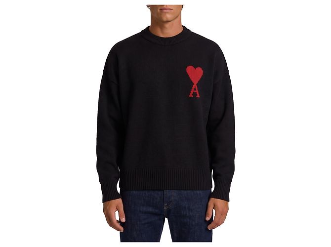 Ami Paris Ami de Coeur wool sweater black