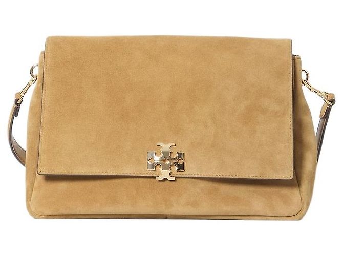 Borsa Charlie in camoscio beige Tory Burch