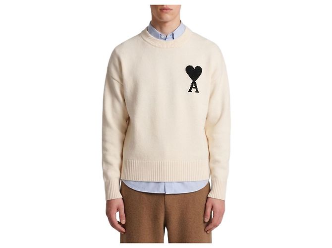 Ami Paris Ami de Coeur crewneck sweater White