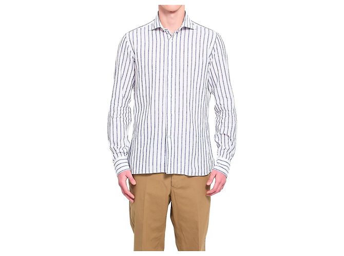 Borriello Chemise Marechiaro rayée en coton Blanc