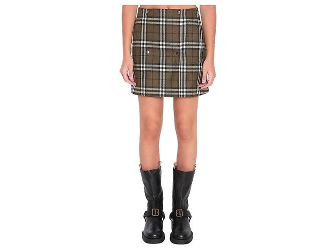 Burberry Minirock mit Karomuster Grün