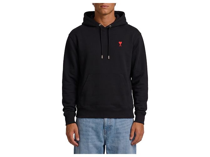 Hoodie Ami Paris Ami De Coeur preto de algodão