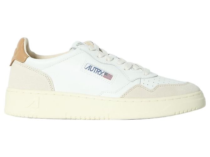 Autry Medalist Leder Sneaker weiß und beige