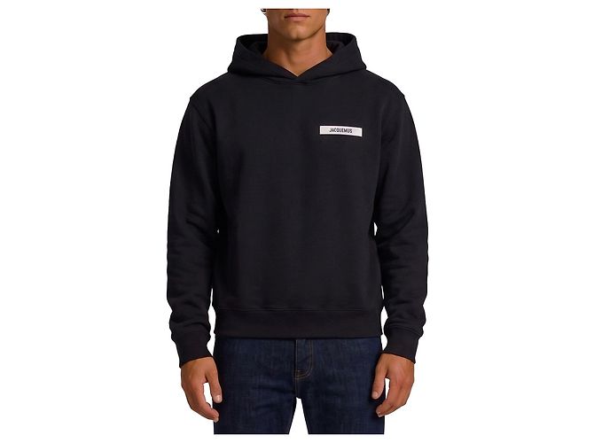 Sudadera con capucha Jacquemus Gros Grain negra de algodón Negro