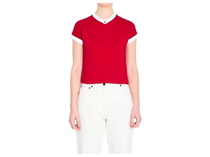 Versace T-shirt vintage in cotone stretch Rosso